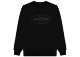 Corteiz OG Alcatraz Logo Crewneck - Triple Black